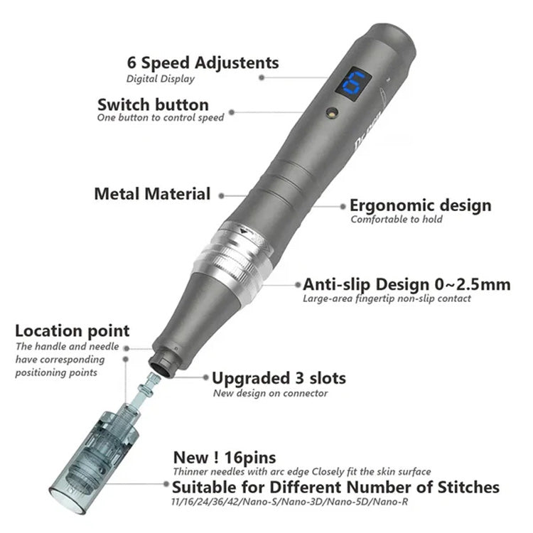 Pro-Level Microneedling System – Includes 12 Precision Cartridges for Glowing Skin