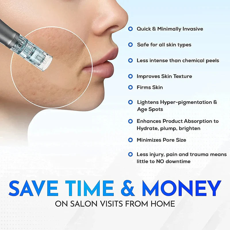 Pro-Level Microneedling System – Includes 12 Precision Cartridges for Glowing Skin