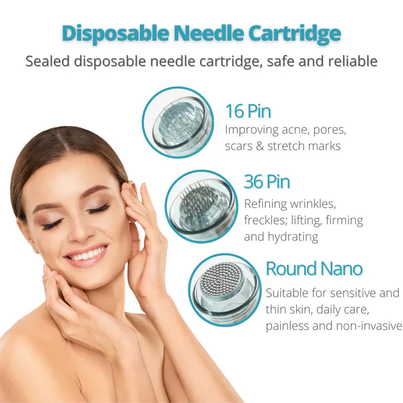Pro-Level Microneedling System – Includes 12 Precision Cartridges for Glowing Skin